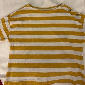 LOFT Yellow and White Striped Women’s Top Size XL